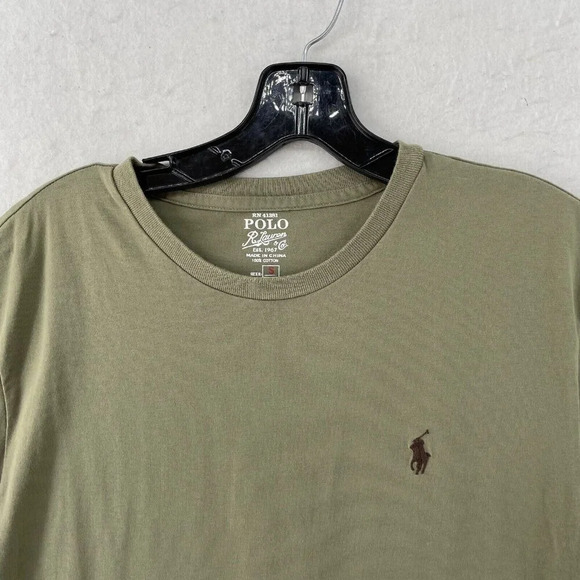 Polo Ralph Lauren T Shirt Mens S Military Green Crew Neck Short Sleeve Pullover - Picture 6 of 9